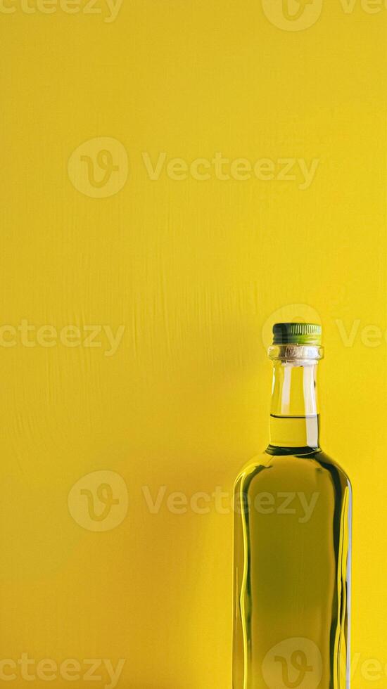 Olive oil bottle ad background with copyspace, vegetable oil commercial produce, food industry and retail photo
