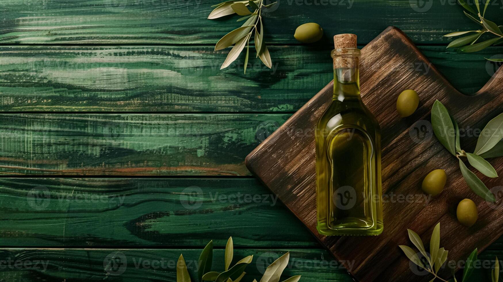 Olive oil bottle ad background with copyspace, vegetable oil commercial produce, food industry and retail photo