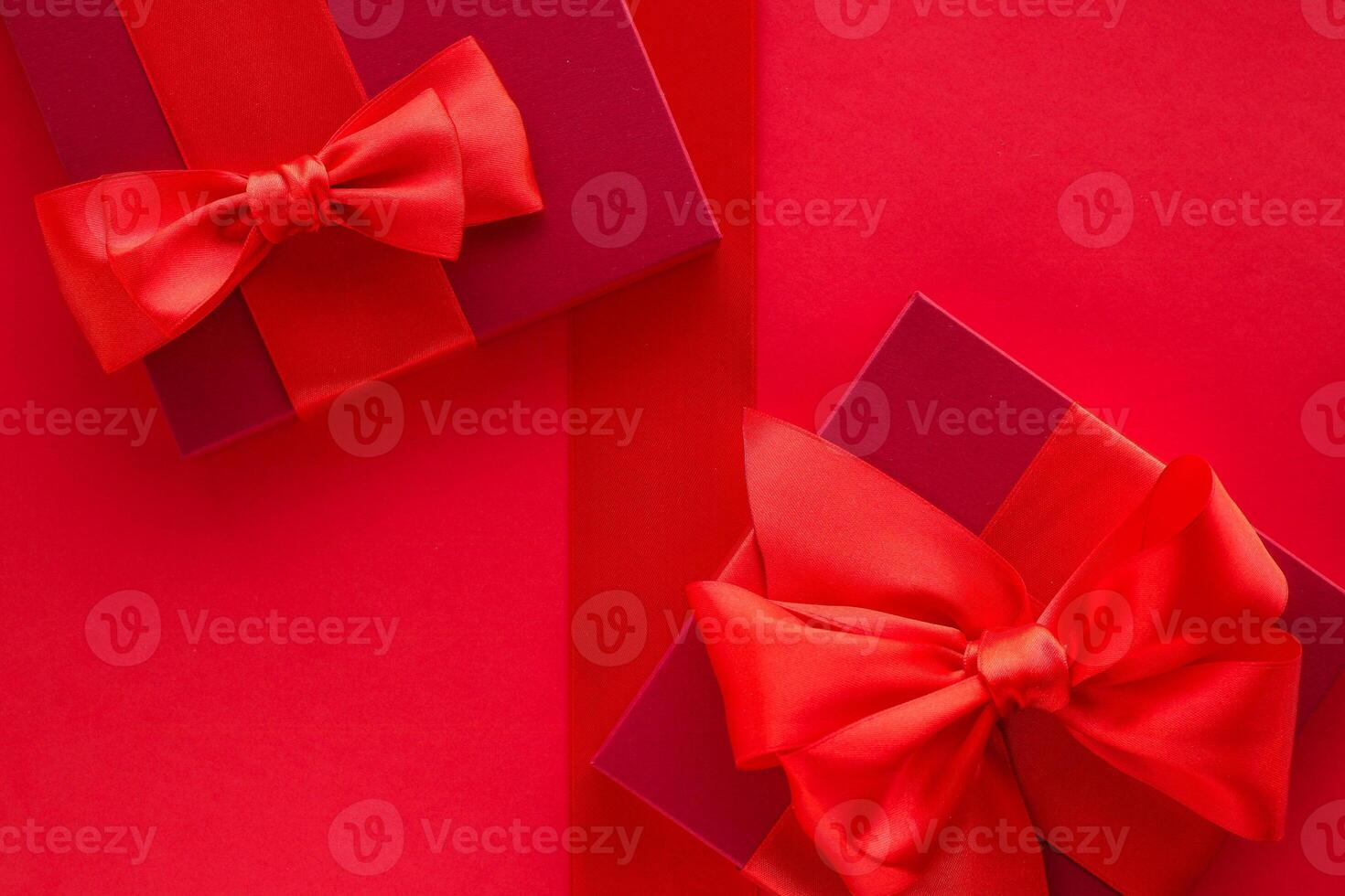 Luxury holiday gifts on red photo