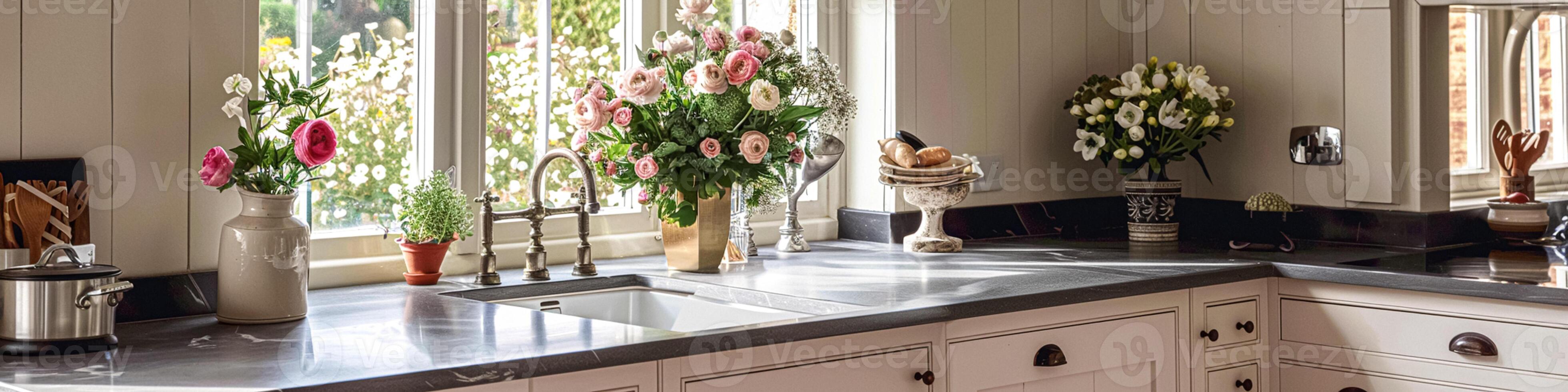 Bespoke kitchen design, country house and cottage interior design, English countryside style renovation and home decor idea photo