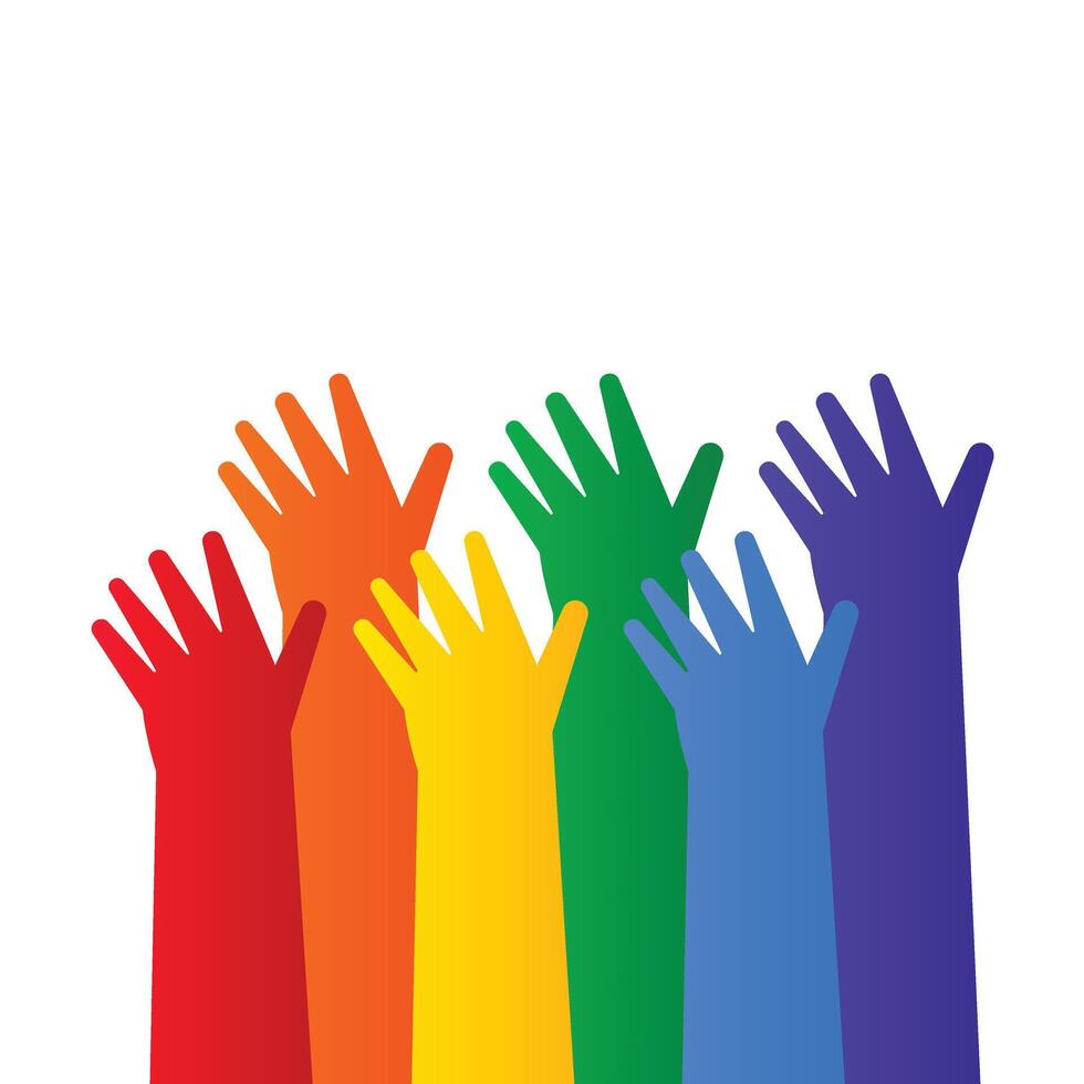 Colorful Raise Hand Illustration vector