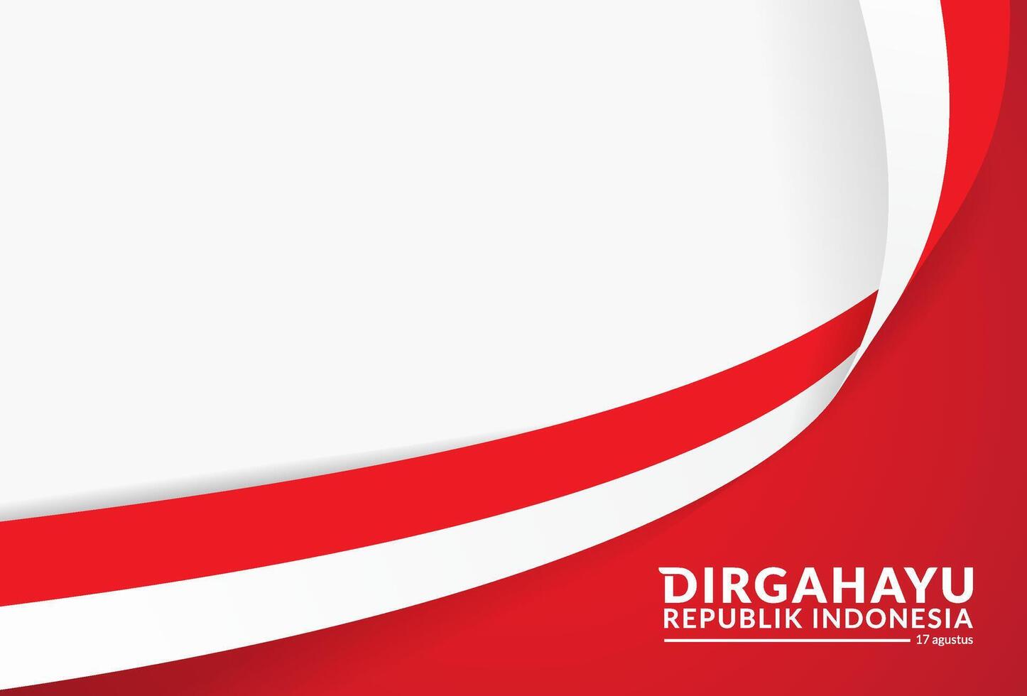 17 August. Indonesia Happy Independence Day greeting card. Waving indonesian flags isolated on white background. vector