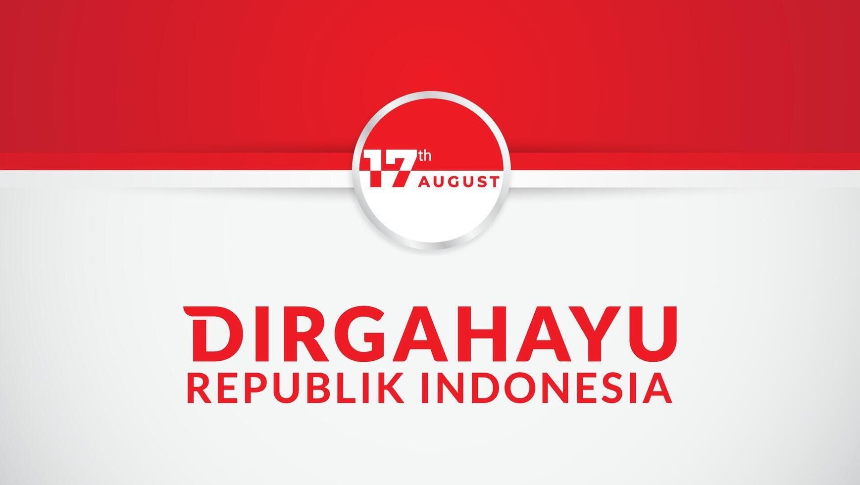 August 17th. Happy Indonesian Independence Day greeting card with square frame. banners, and logos texture backgrounds vector