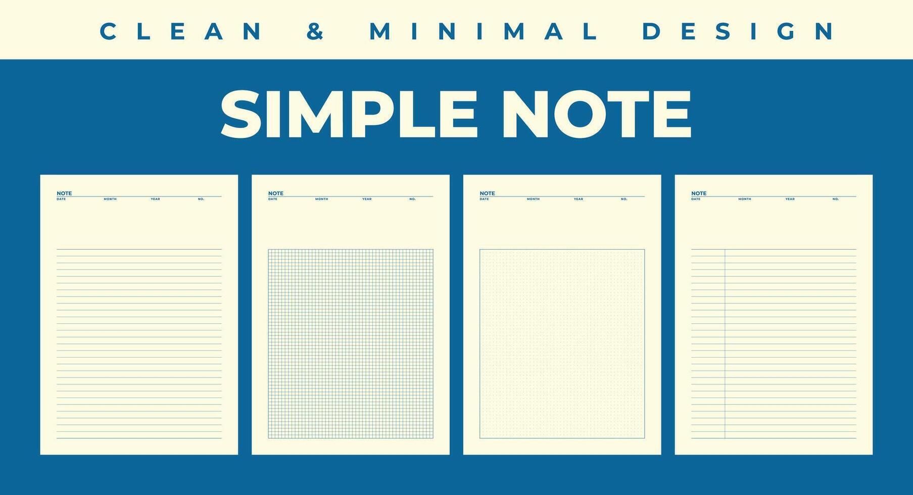 Simple note in clean and minimal design vector