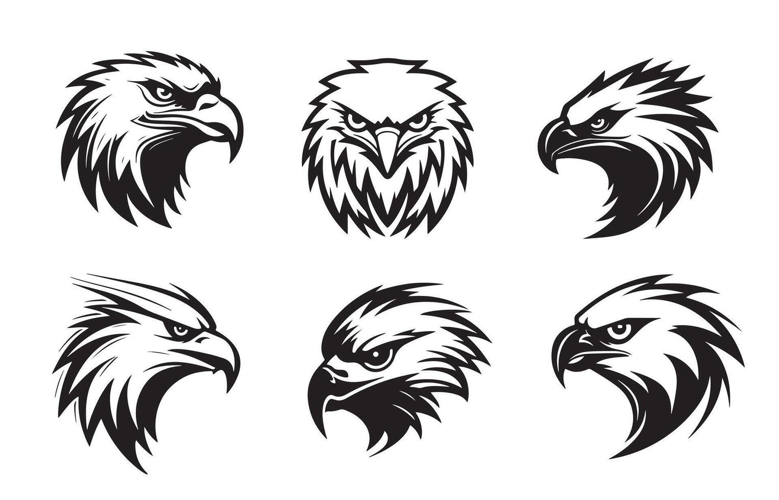 Stylized eagle head emblem vector