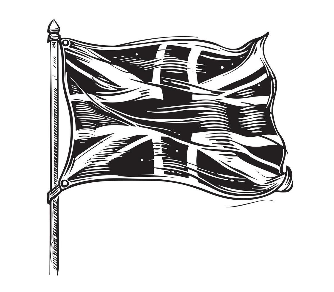 British flag abstract sketch vector