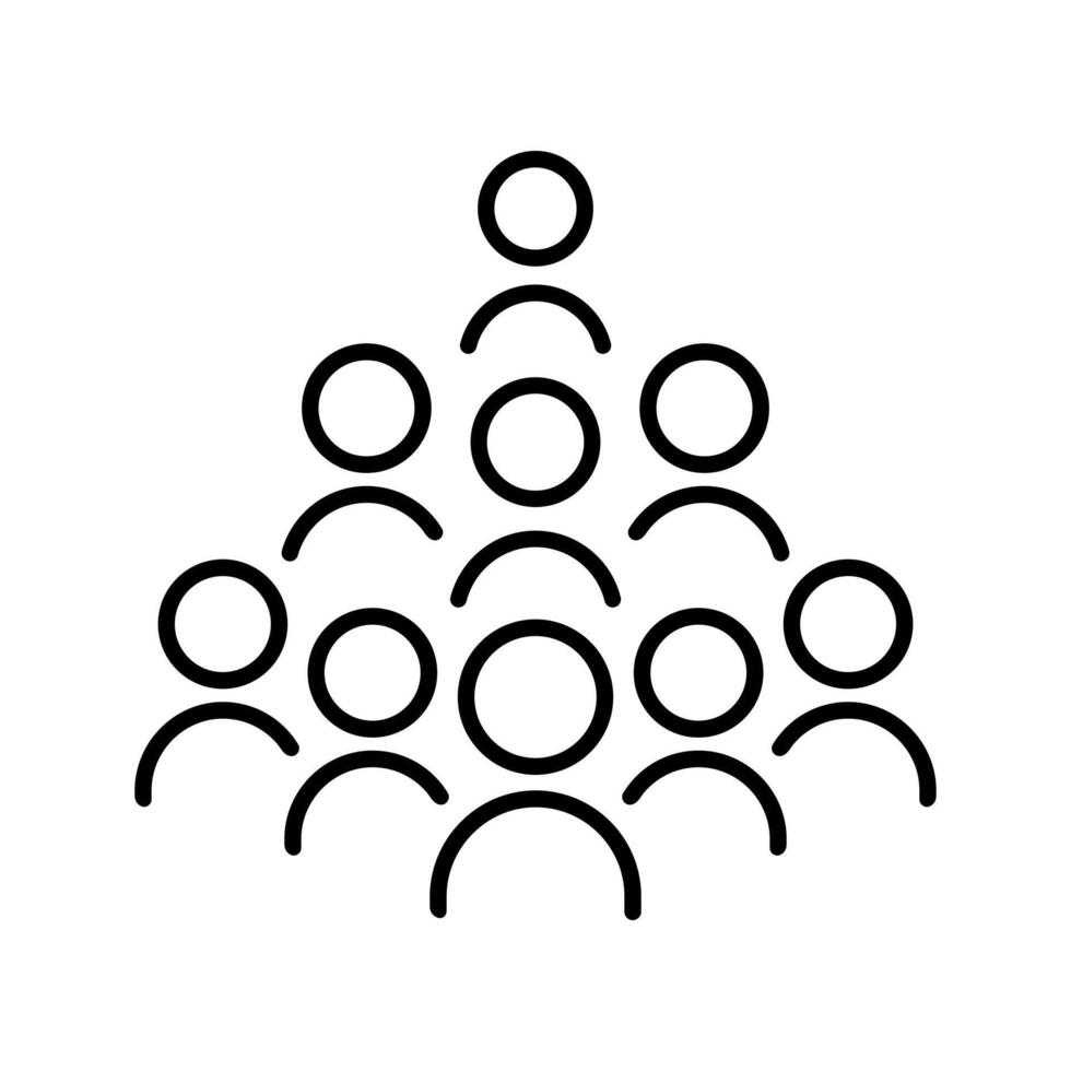 User group network, community member, crowd of people icon in outline flat style design vector