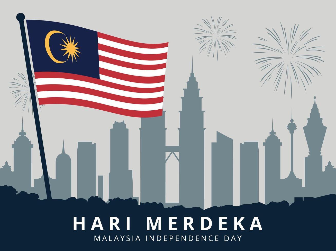 Hari Merdeka, Malaysia Independence Day Background vector