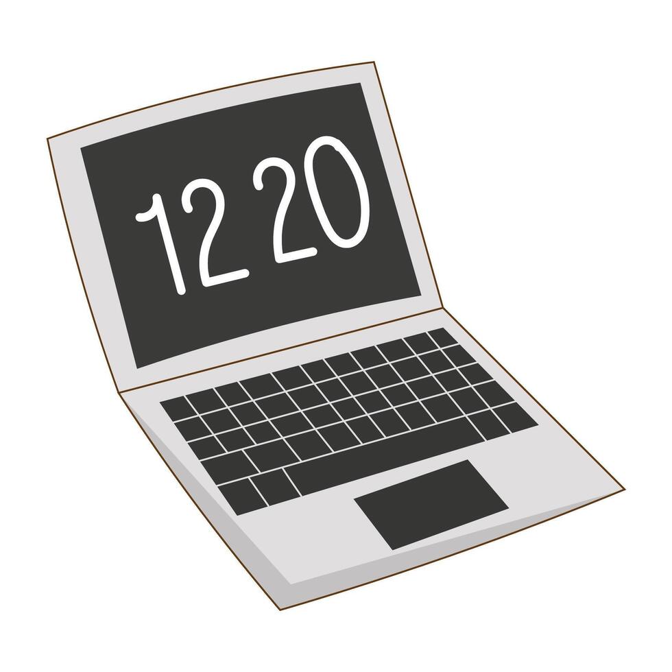 It's a cute laptop in a cartoon shape. It can be used for decoration, wallpaper, design, etc. vector