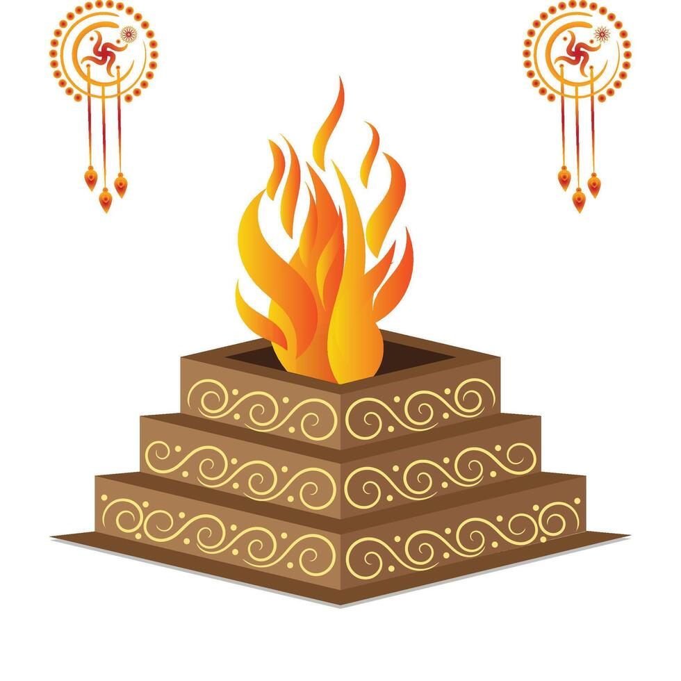Havan Kund Indian fire pit agnihotra yagya kund hawan puja vector