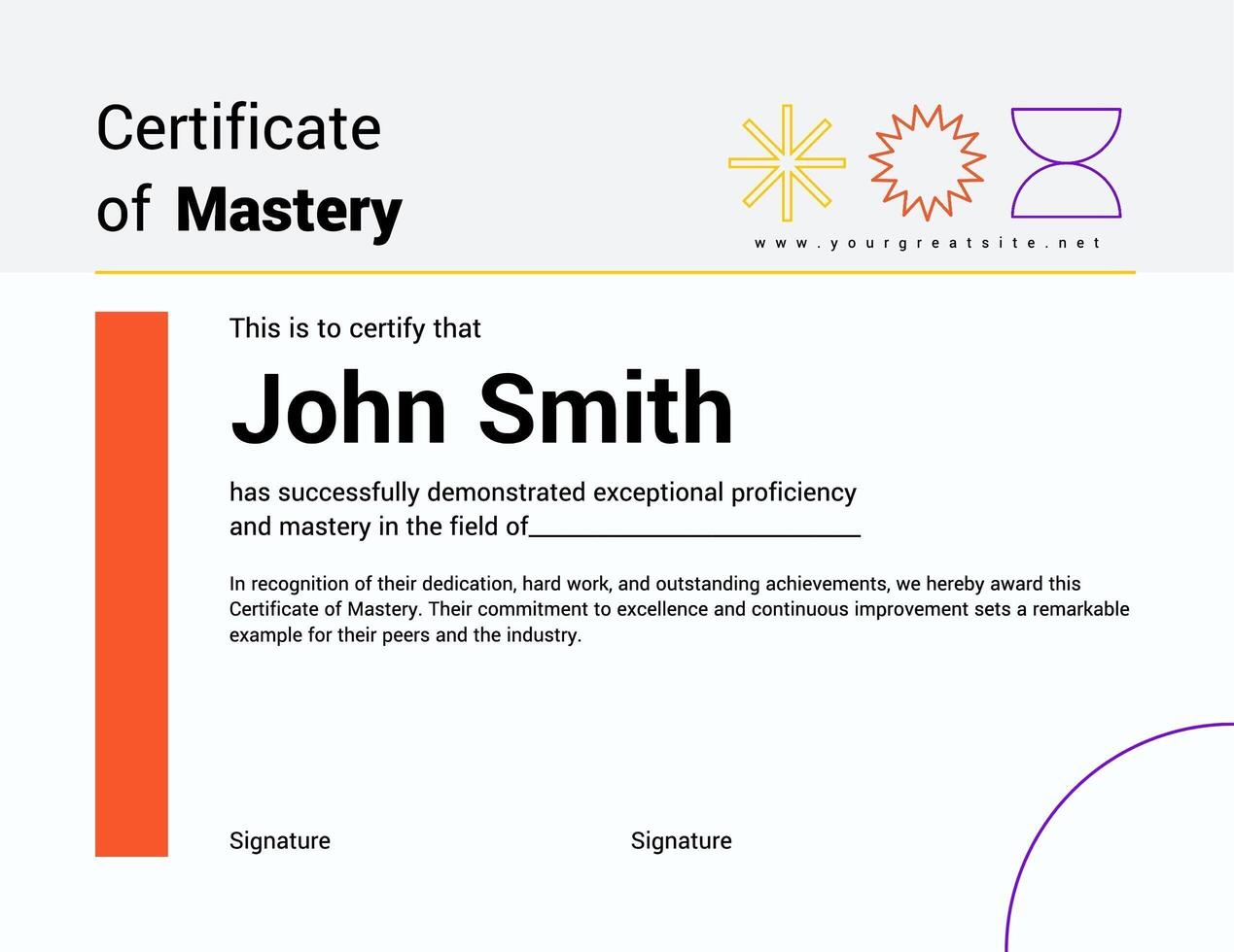 Minimalist Certificate of Mastery Professional template