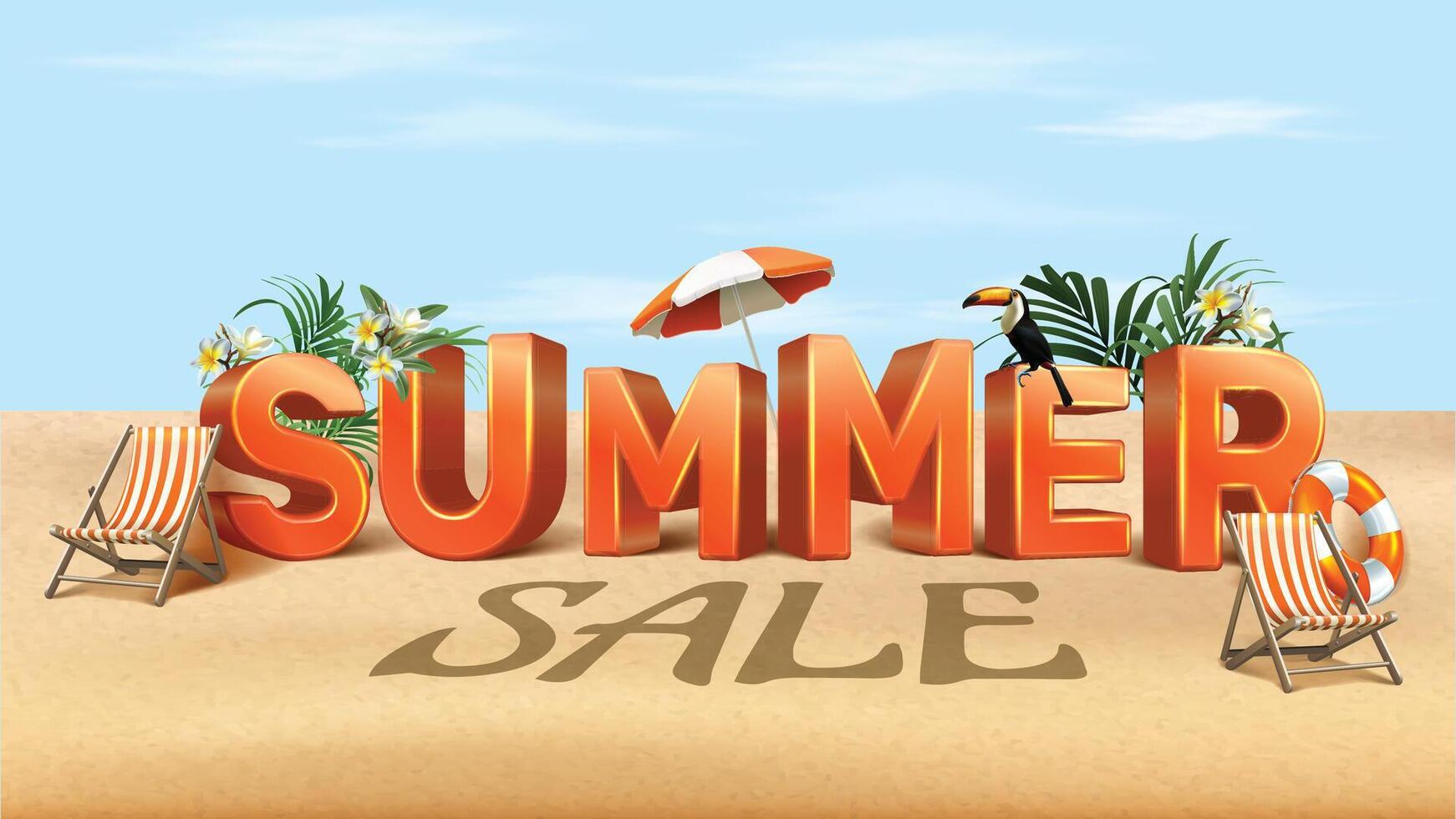 the word summer is on the sign in the middle of the sign. vector