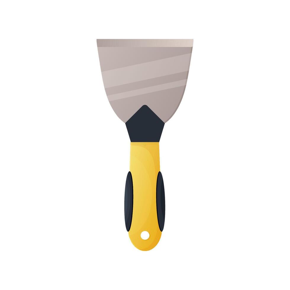 Scraper, putty knife on white isolated background. Cartoon style. vector