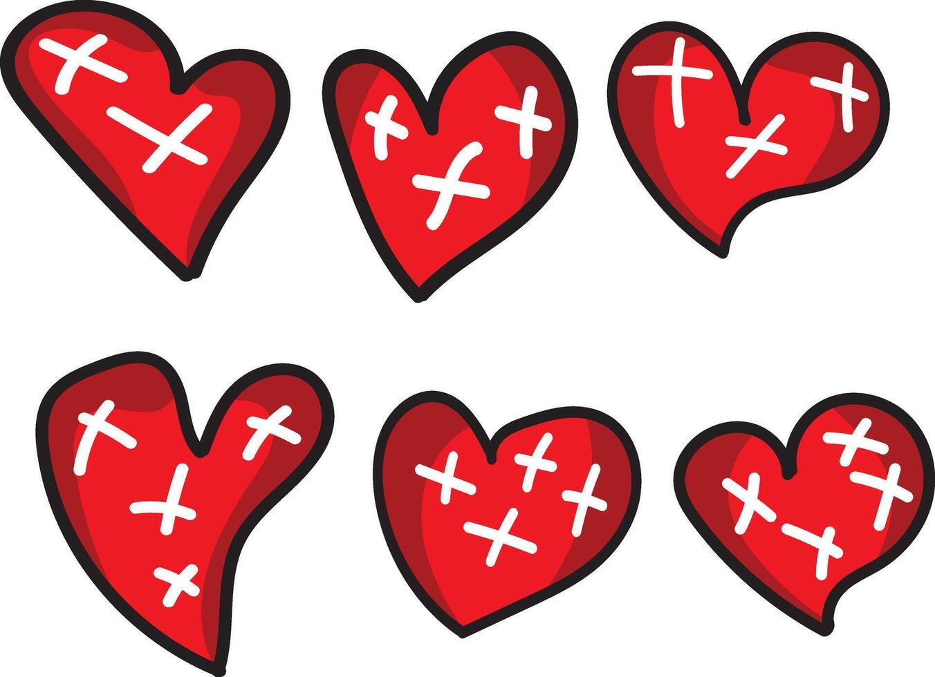 the broken heart logo is red with a cross in pain on the heart vector