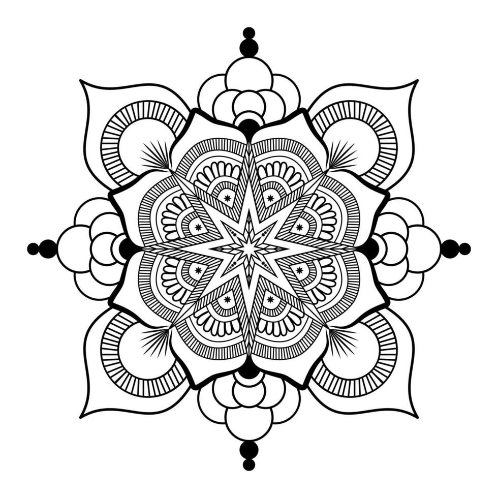 Black Colour Simple Mandala Design SVG, Ai, EPS, PDF, JPG, File vector