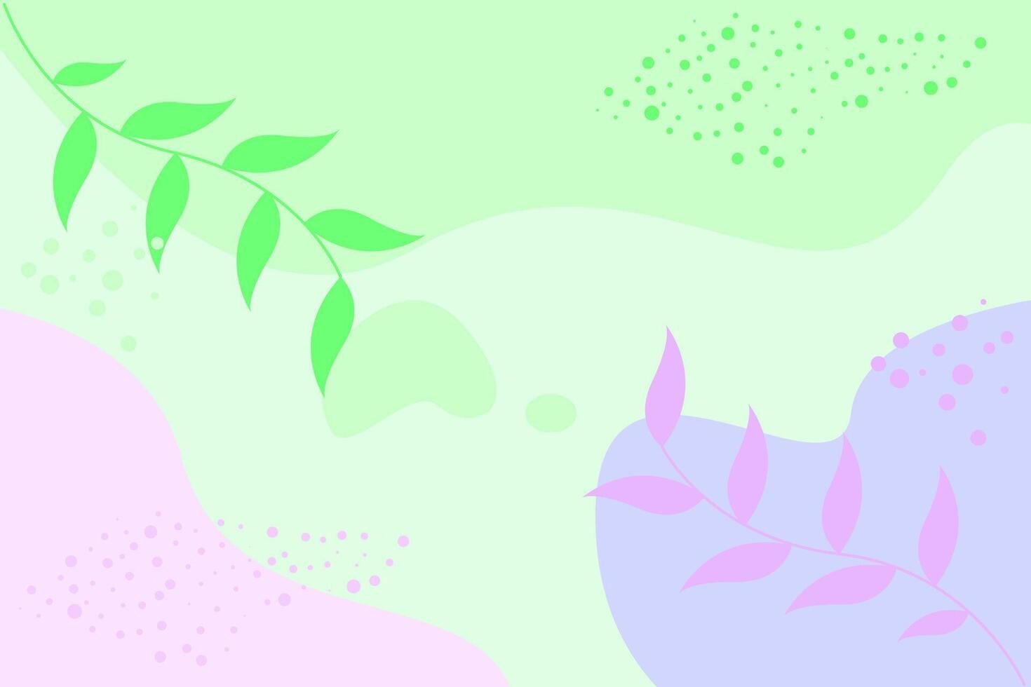 memphis background of various colors and leaves vector