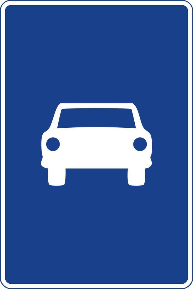 Rectangular traffic signal in blue and white, isolated on white background. Road for cars start sign vector