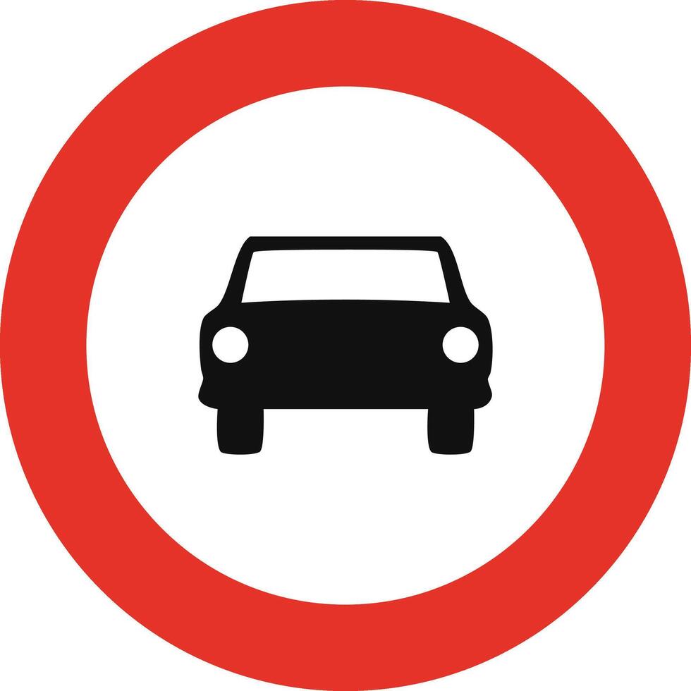 Rounded traffic signal in white and red, isolated on white background. Entry prohibited for motor vehicles vector