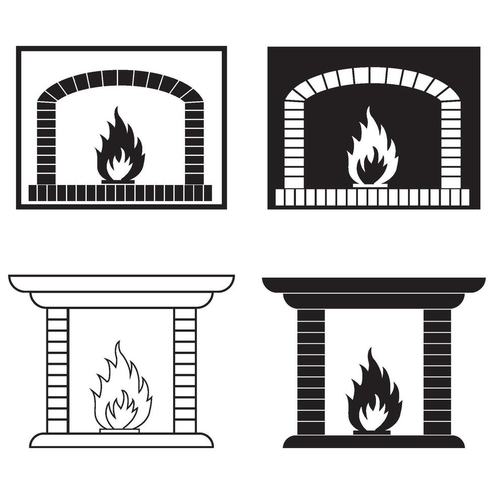 fire place icon design vector