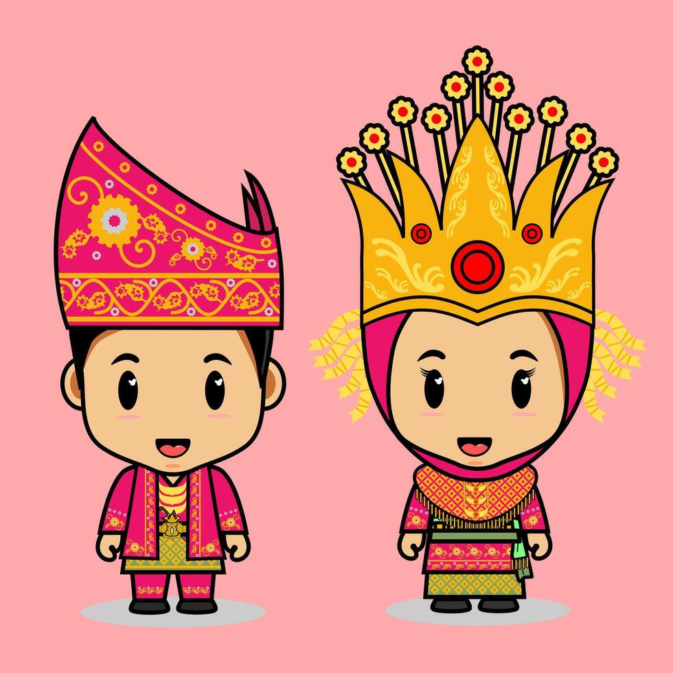 Jambi traditional clothes,for weddings or traditional events, from Indonesia vector