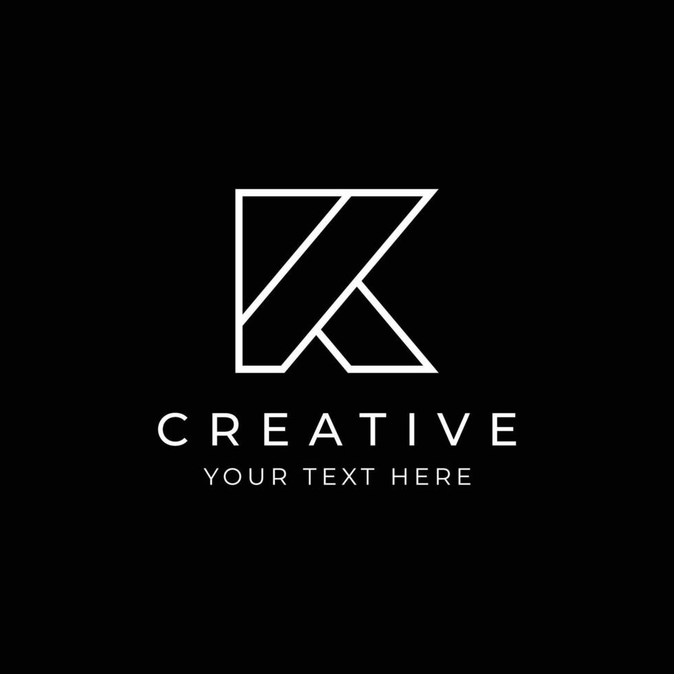 Modern, unique and luxurious geometric initial letter K template logo element. Logo for business, company, fashion and brand cards vector