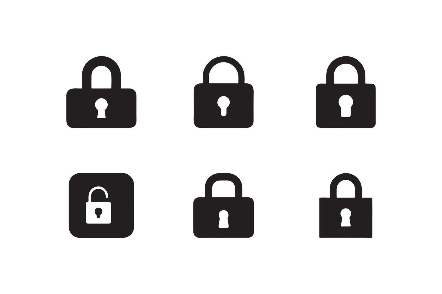 Lock Unlock icon set vector