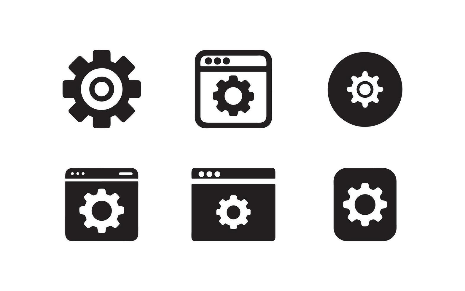 Settings icon set art illustration. vector