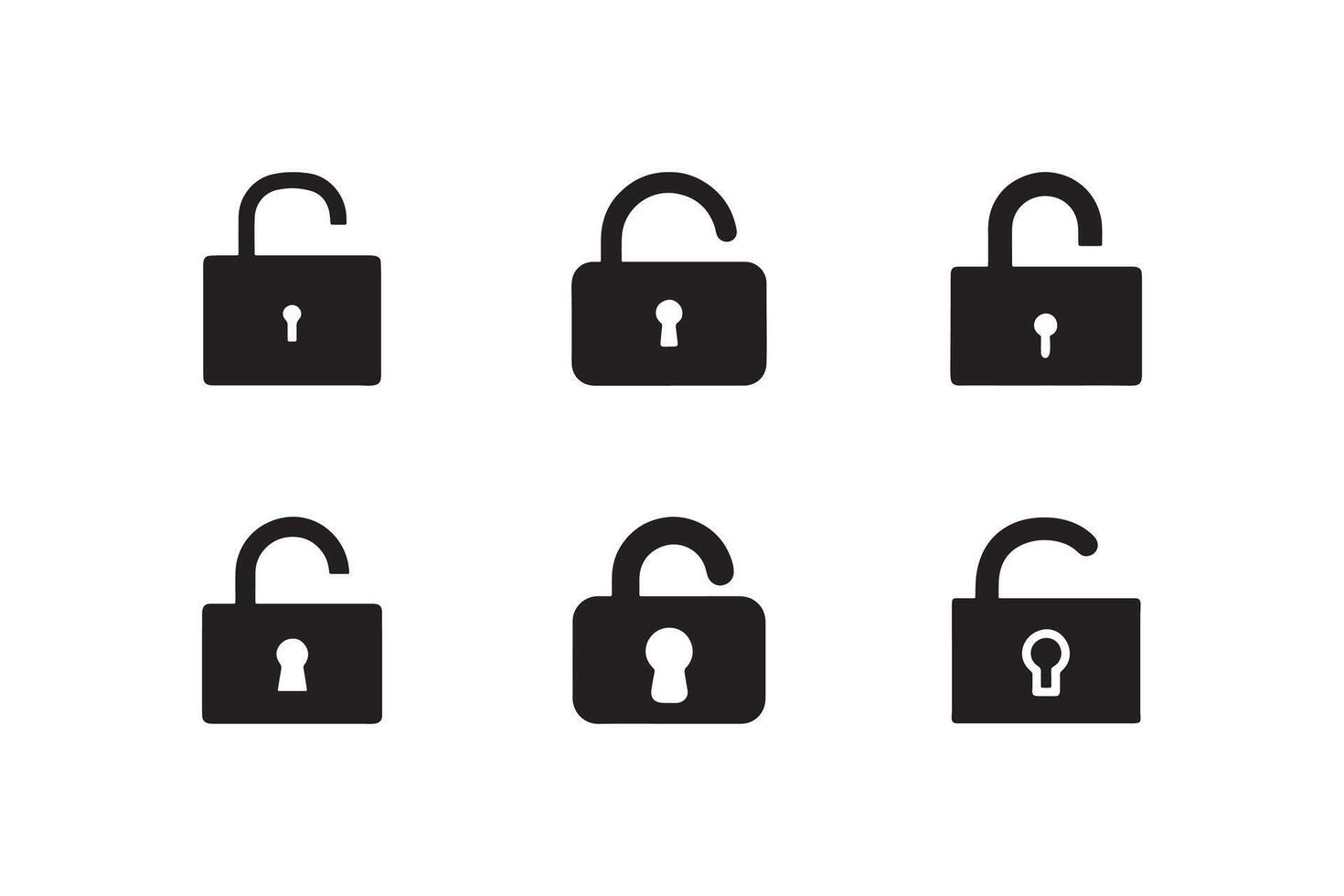 Lock Unlock icon set vector