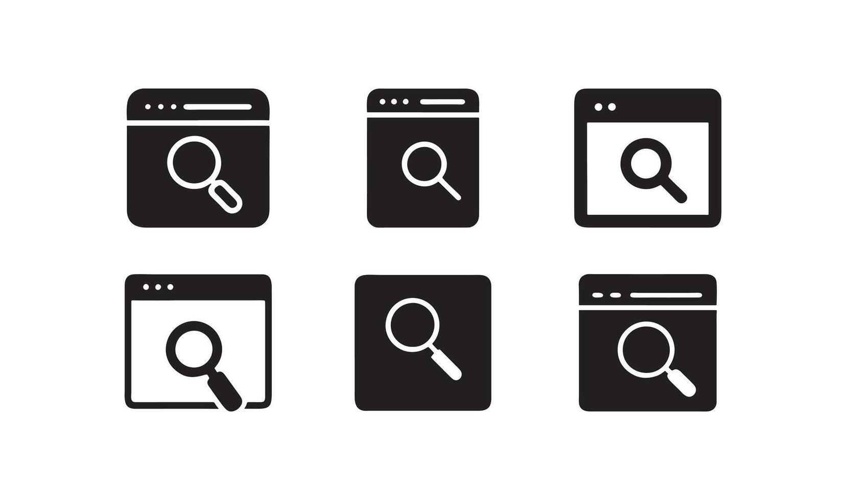 Search icon set art illustration. vector