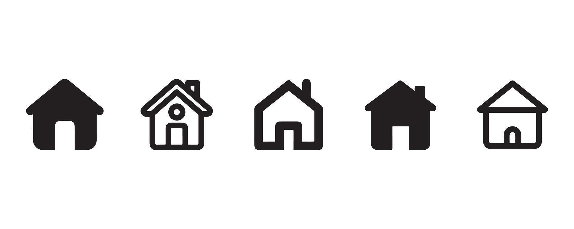 Home icon set art illustration. vector
