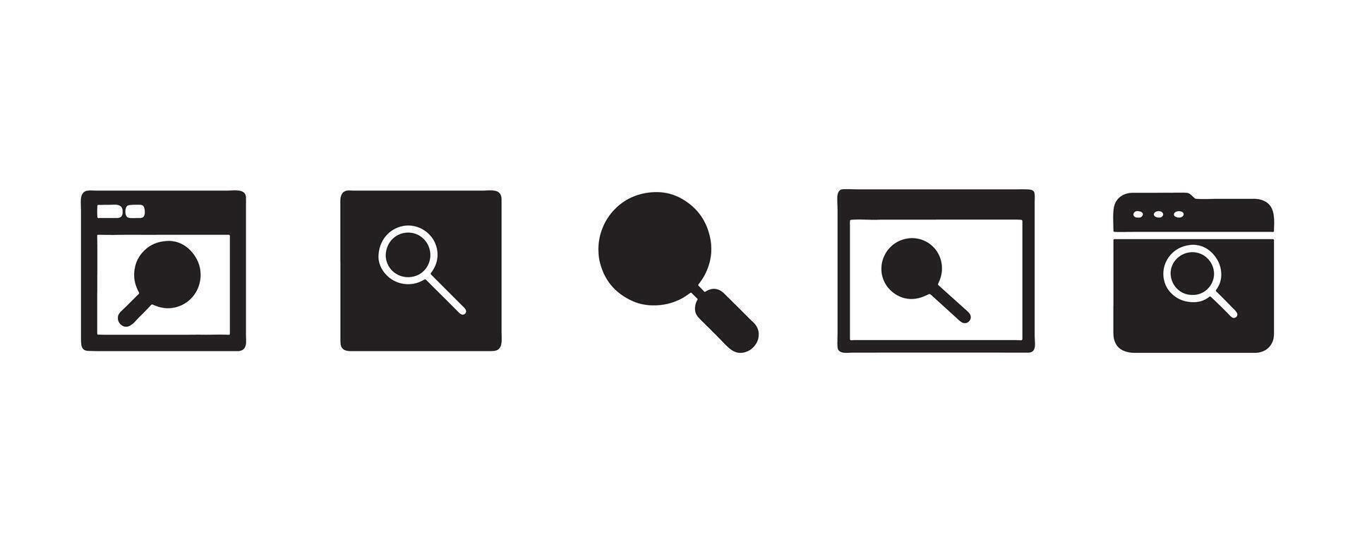 Search icon set art illustration. vector