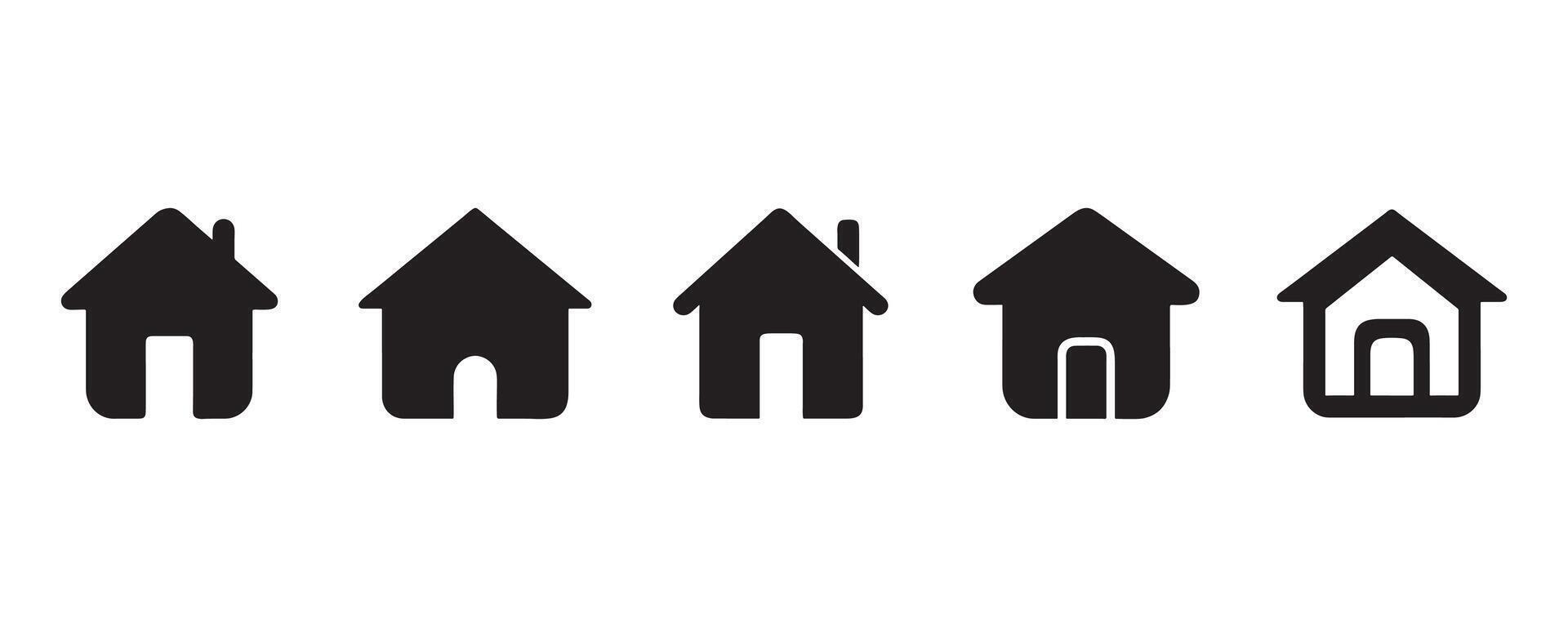 Home icon set art illustration. vector