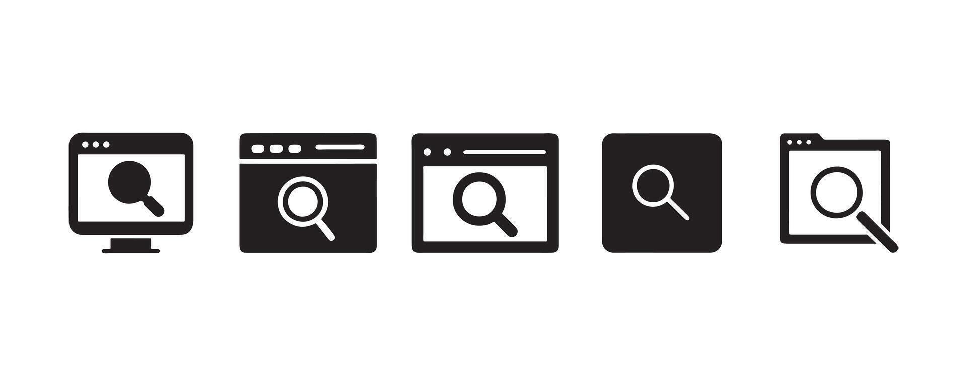 Search icon set art illustration. vector