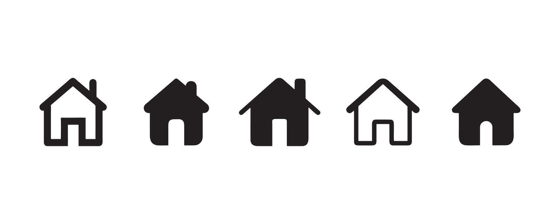 Home icon set art illustration. vector