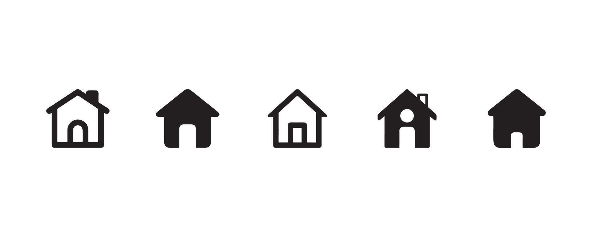 Home icon set art illustration. vector