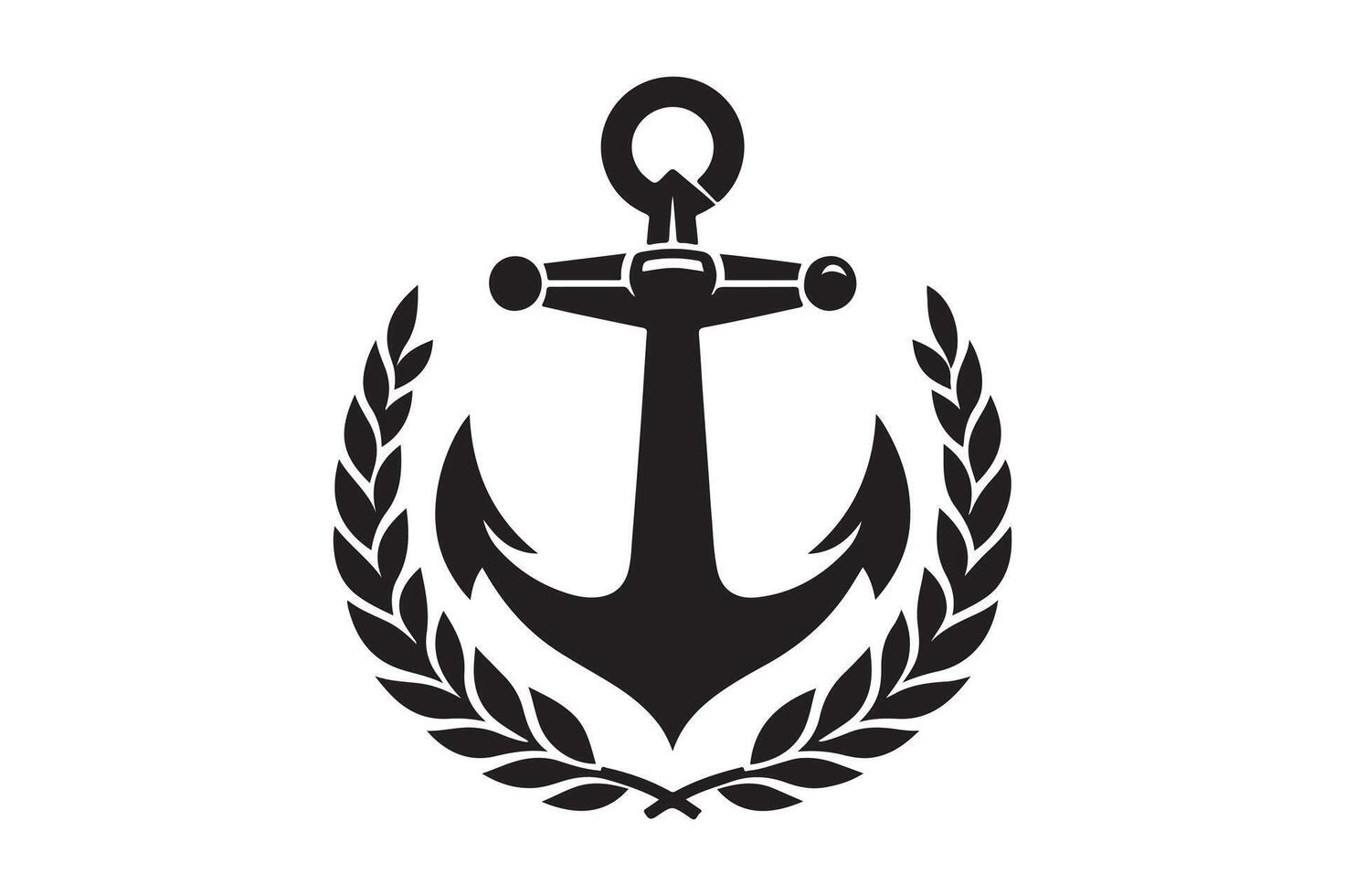 Anchor silhouette art illustration. vector