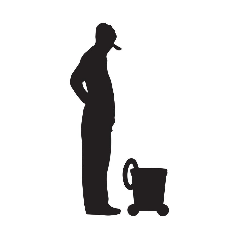 A cleaner silhouette, Janitor Clipart Logo illustration vector
