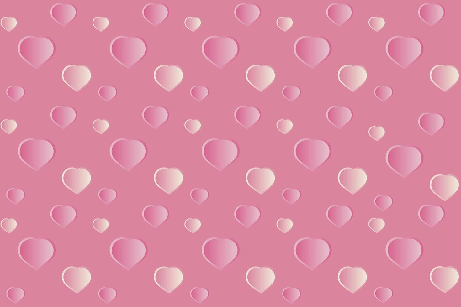 Illustration, Abstract pattern of pink heart gradient style on pink background. vector