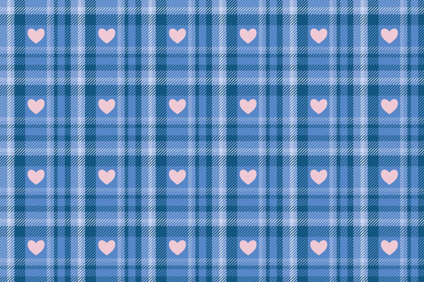 Illustration, Pattern of sweater weaving style in blue color tone with soft pink heart background. vector