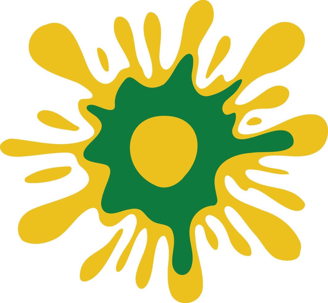 Splash paint yellow and green abstract shape vector