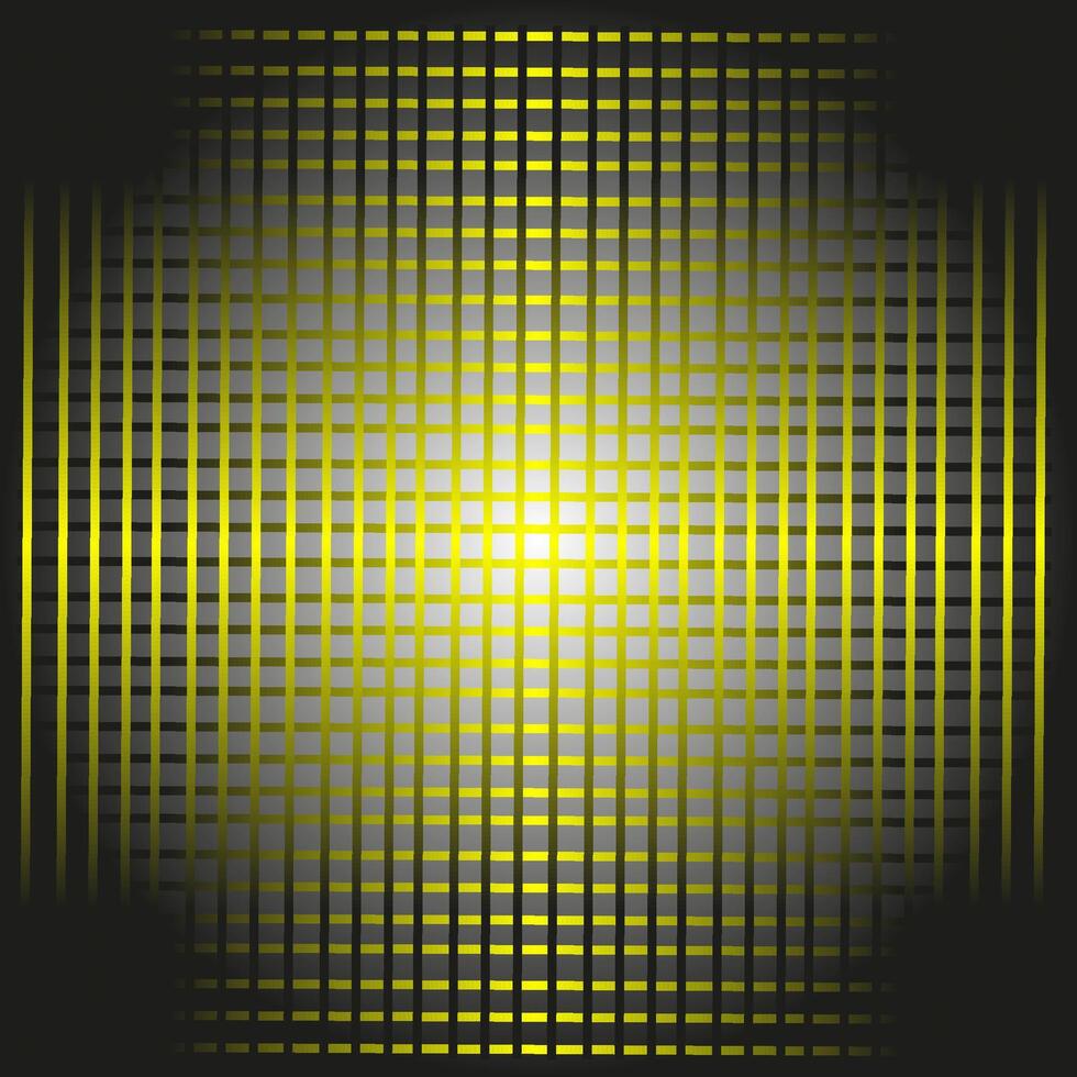 Abstract pattern in the form of a yellow metal lattice on a black background vector