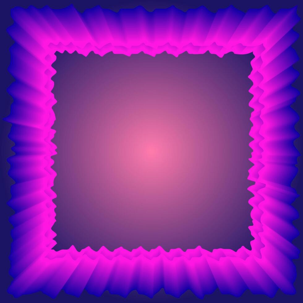 Quadrilateral frame on blue and pink gradient background vector