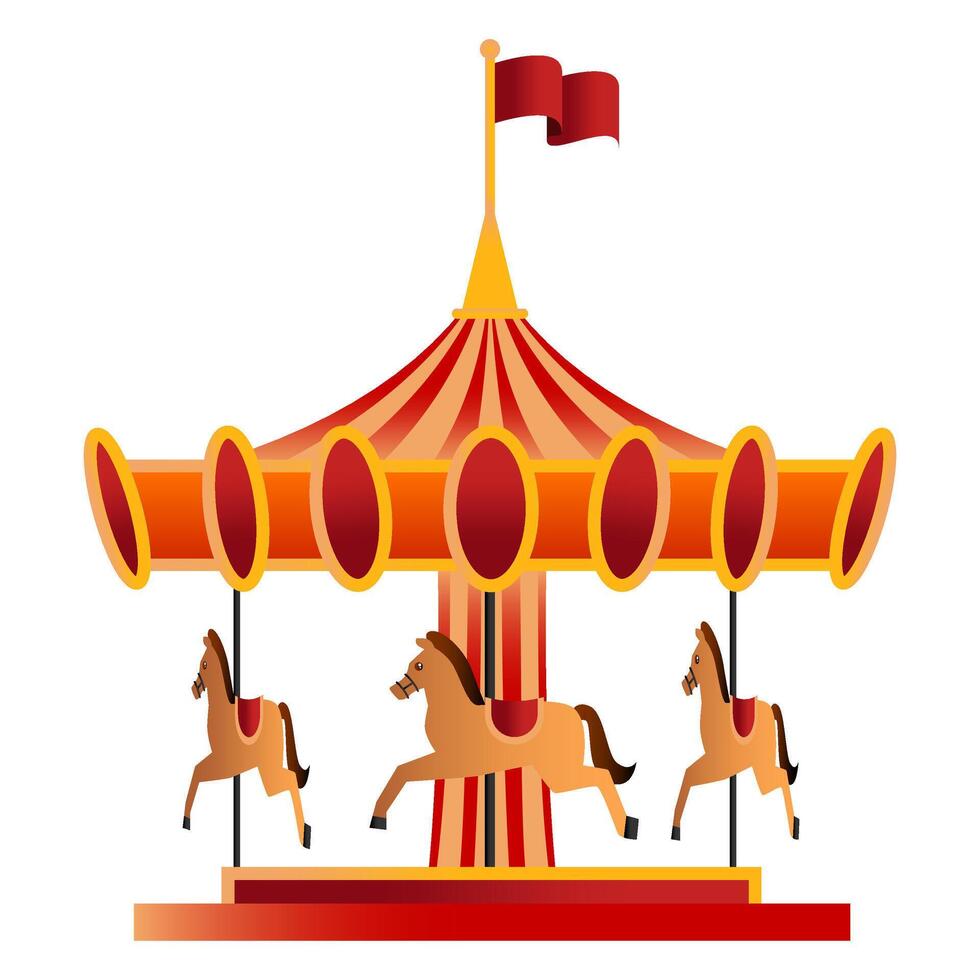 Funfair Carnival Carousel Illustration vector