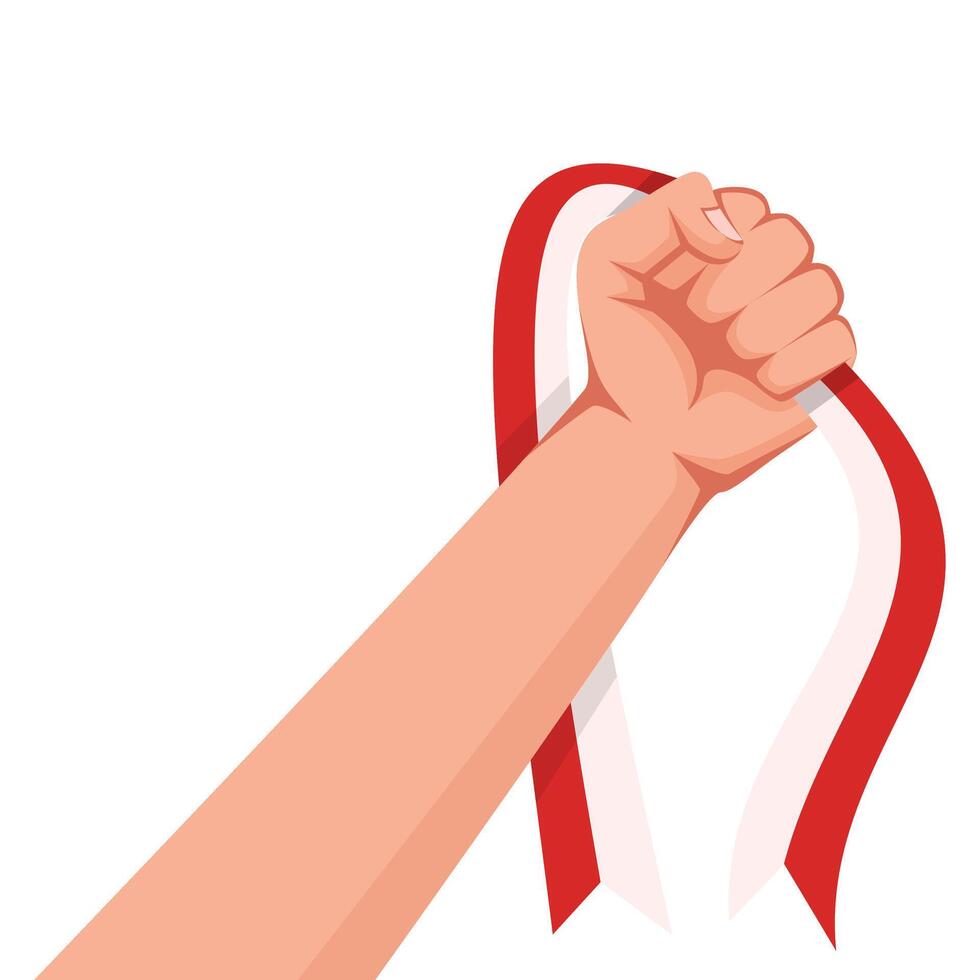 Fist With Indonesia Flag Illustration vector
