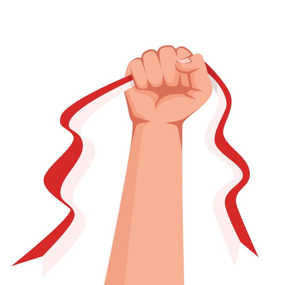 Fist With Indonesia Flag Illustration vector