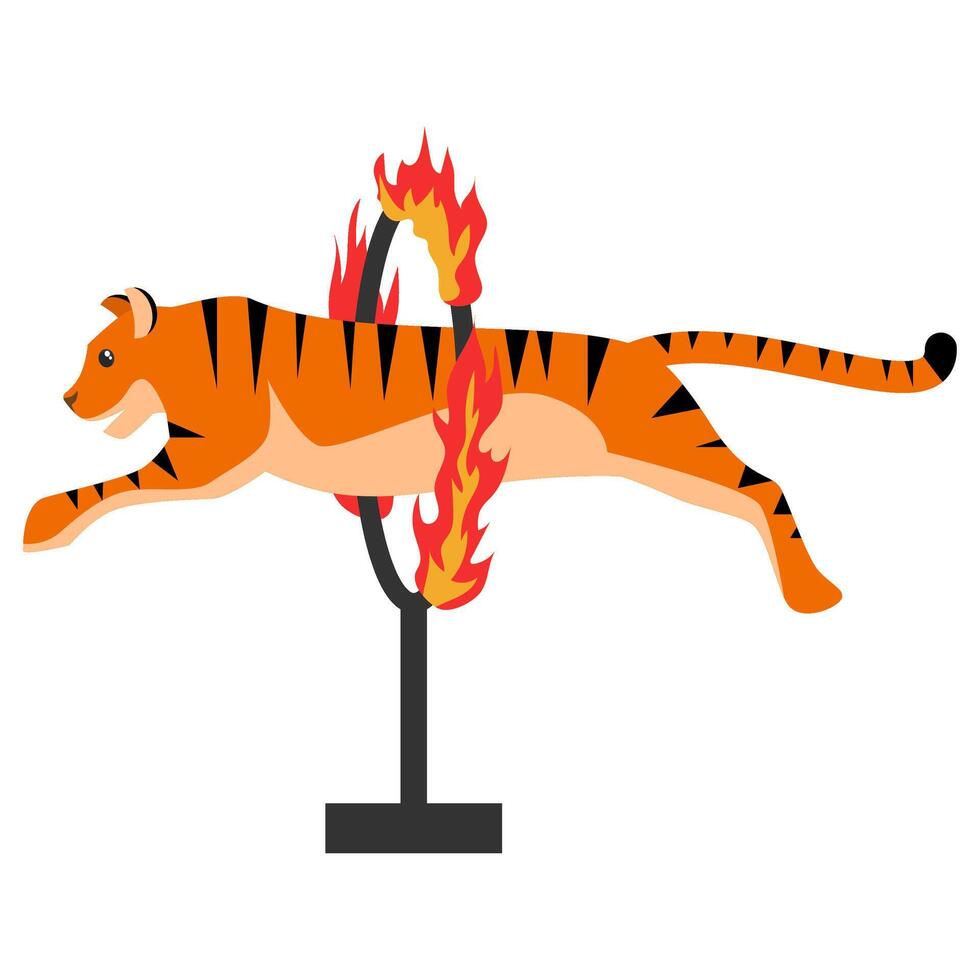 Tiger Circus Attraction Illustration vector