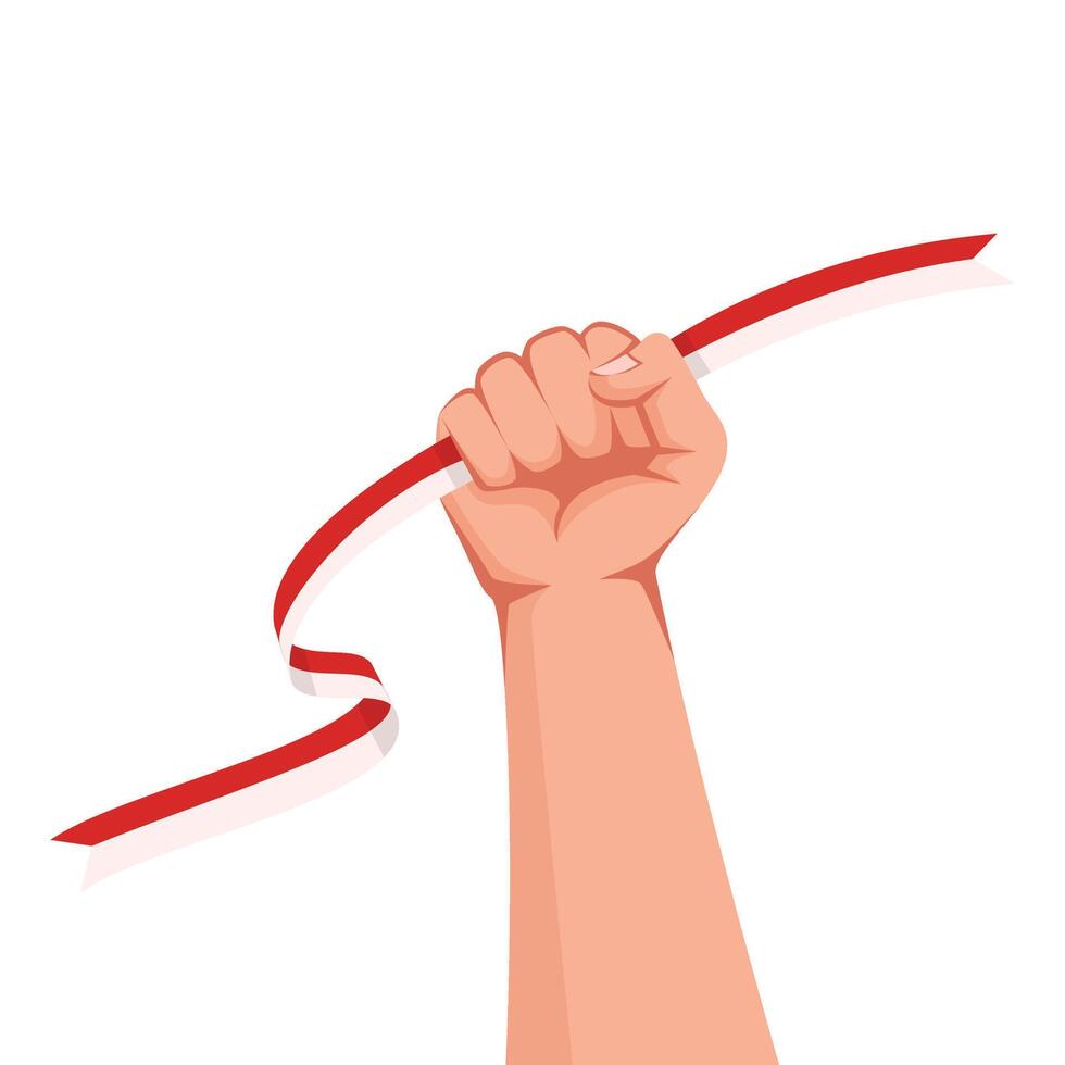 Fist With Indonesia Flag Illustration vector