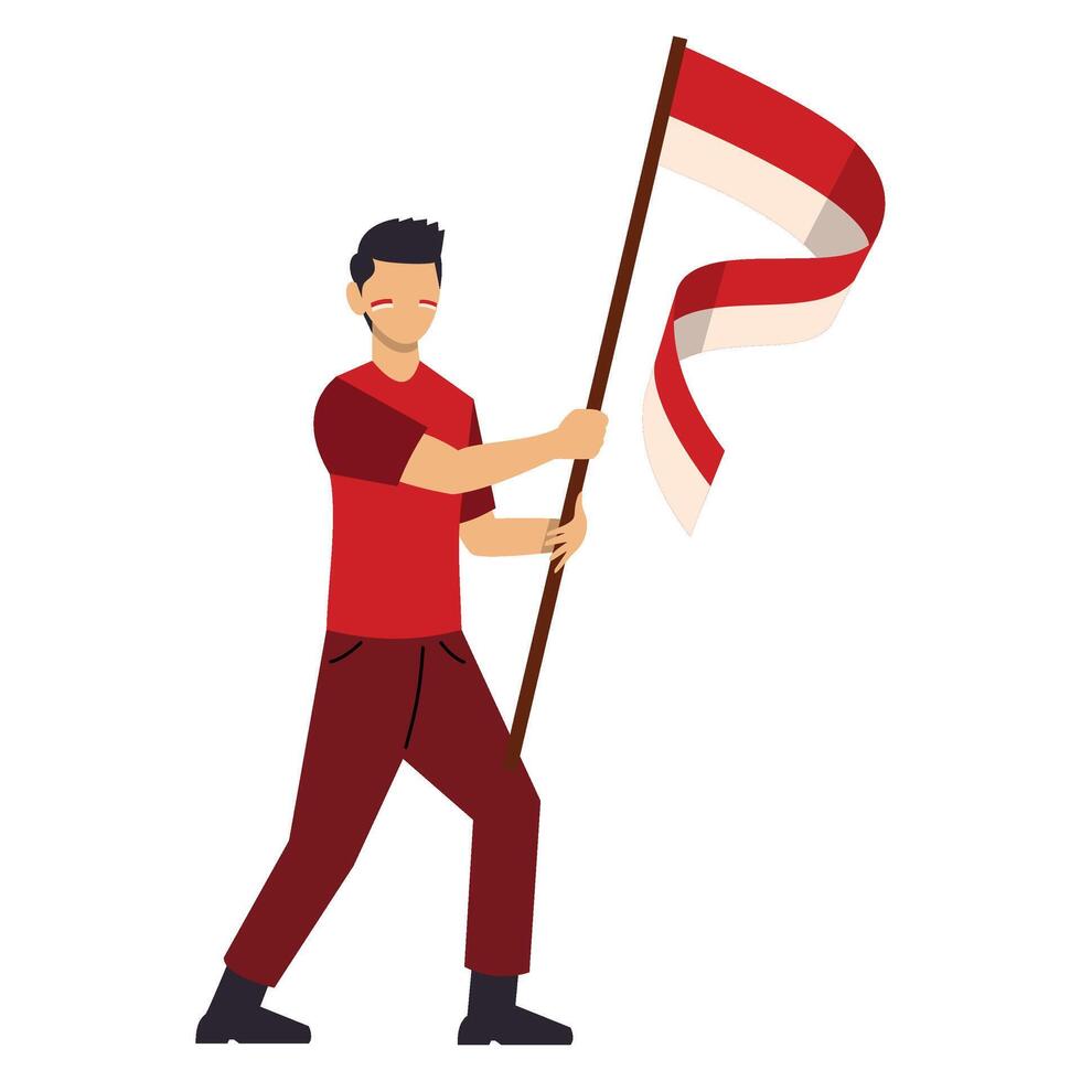Indonesia Independence Day Character Illustration vector