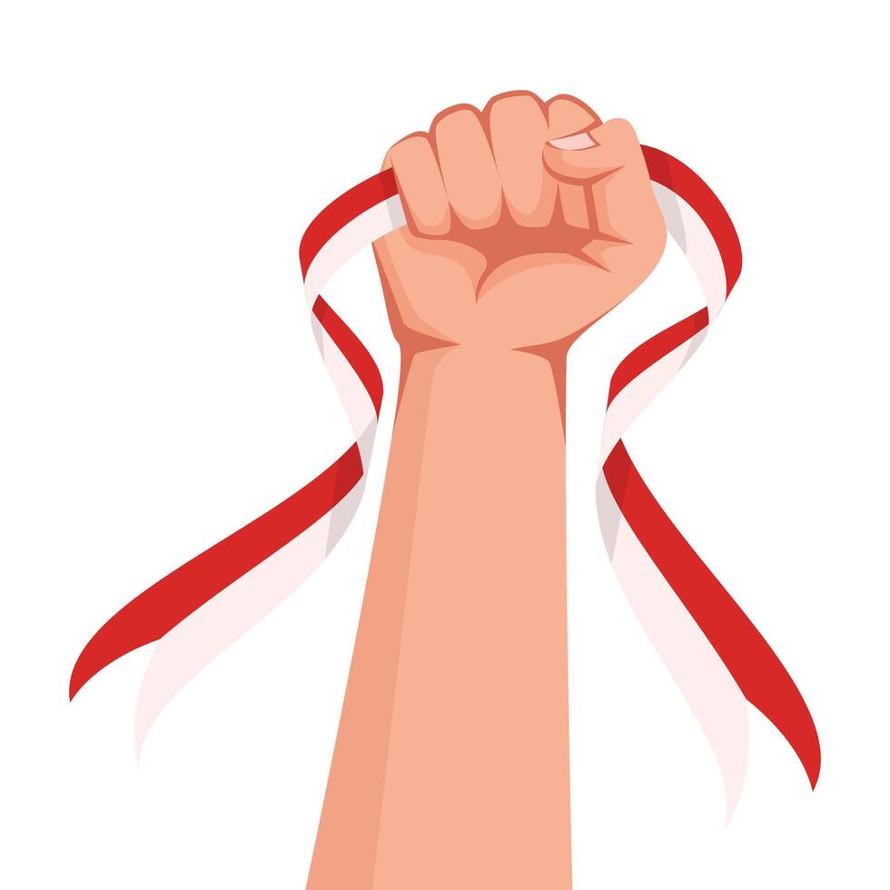 Fist With Indonesia Flag Illustration vector