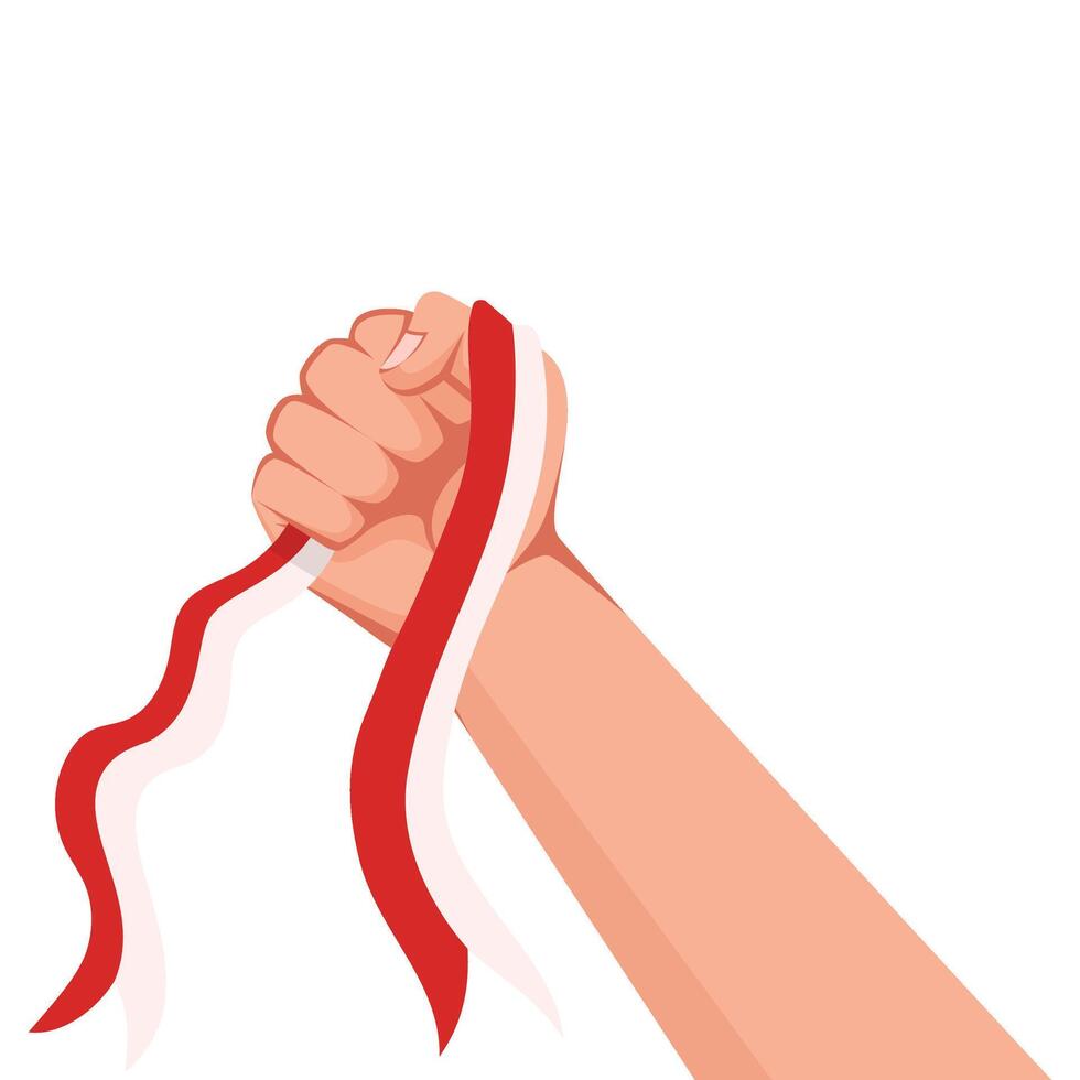 Fist With Indonesia Flag Illustration vector